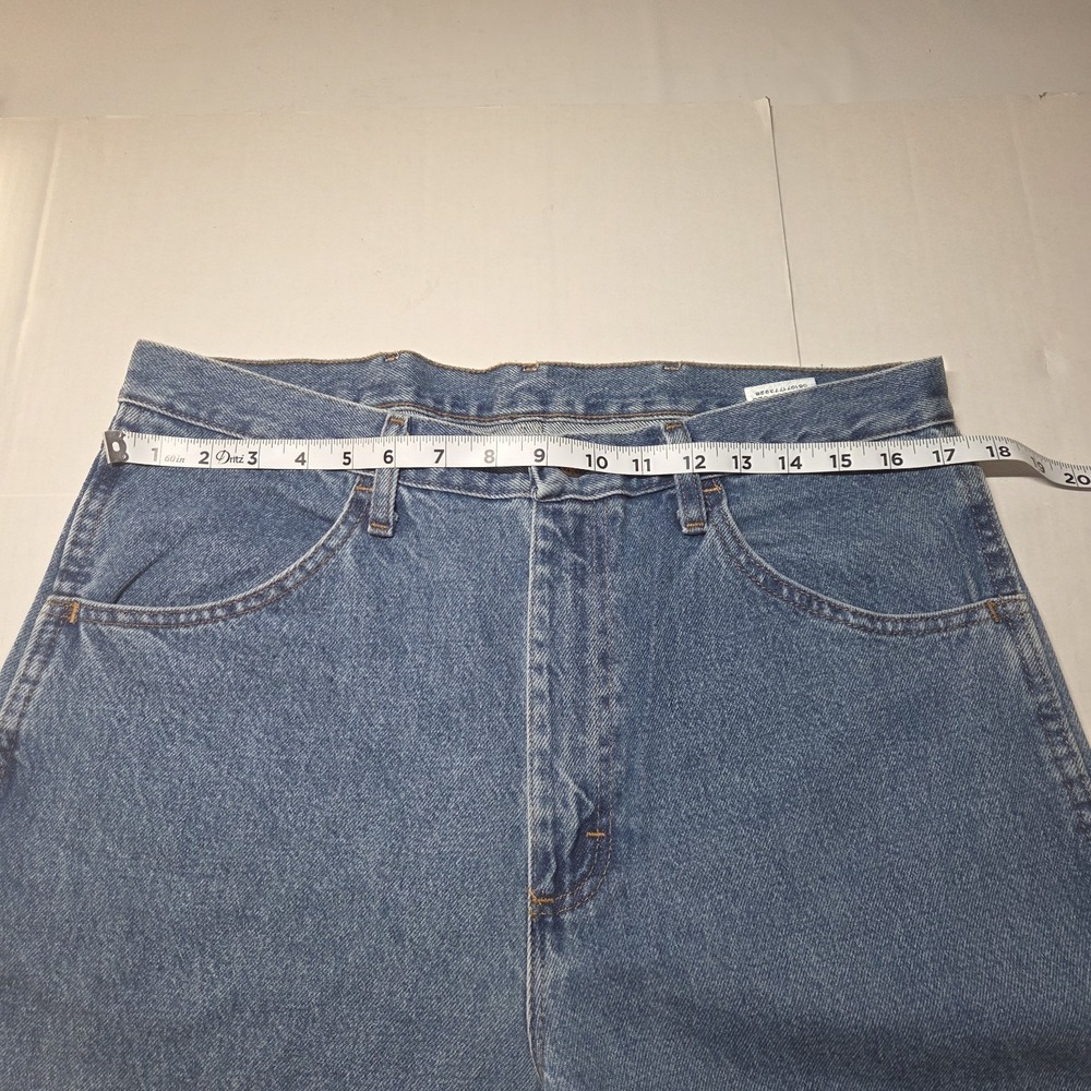 Rustler Jeans Men's 34x34 Denim Regular Fit Straight Leg Blue Wash Heavy Weight - Picture 8 of 12